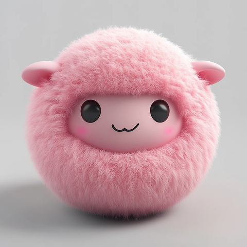 粉色羊脸球形