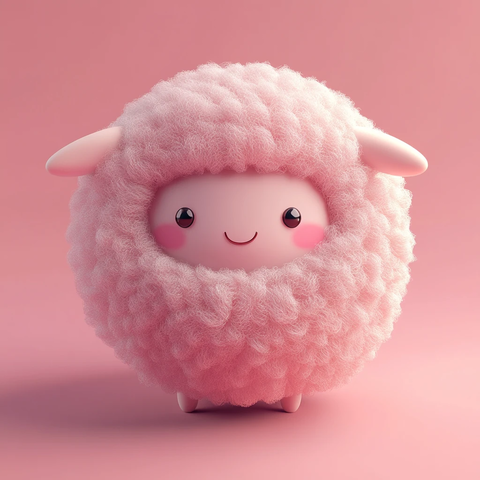 粉色羊脸球形
