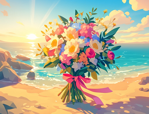 海景花束图