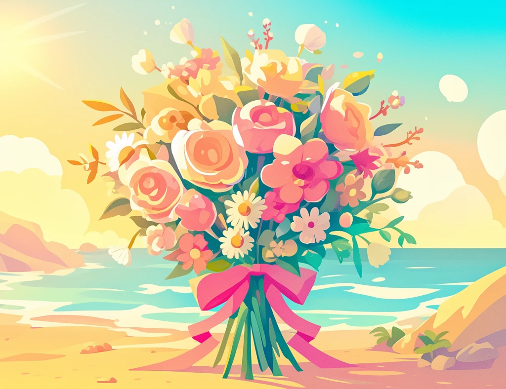 海景花束图