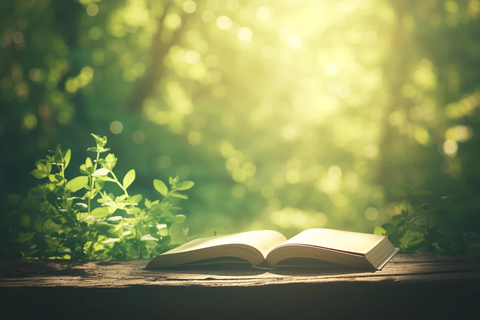 开放书籍静置桌上