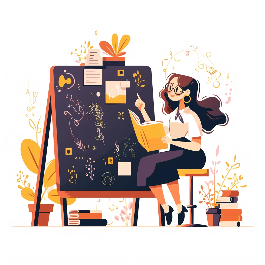 教师教学黑板前