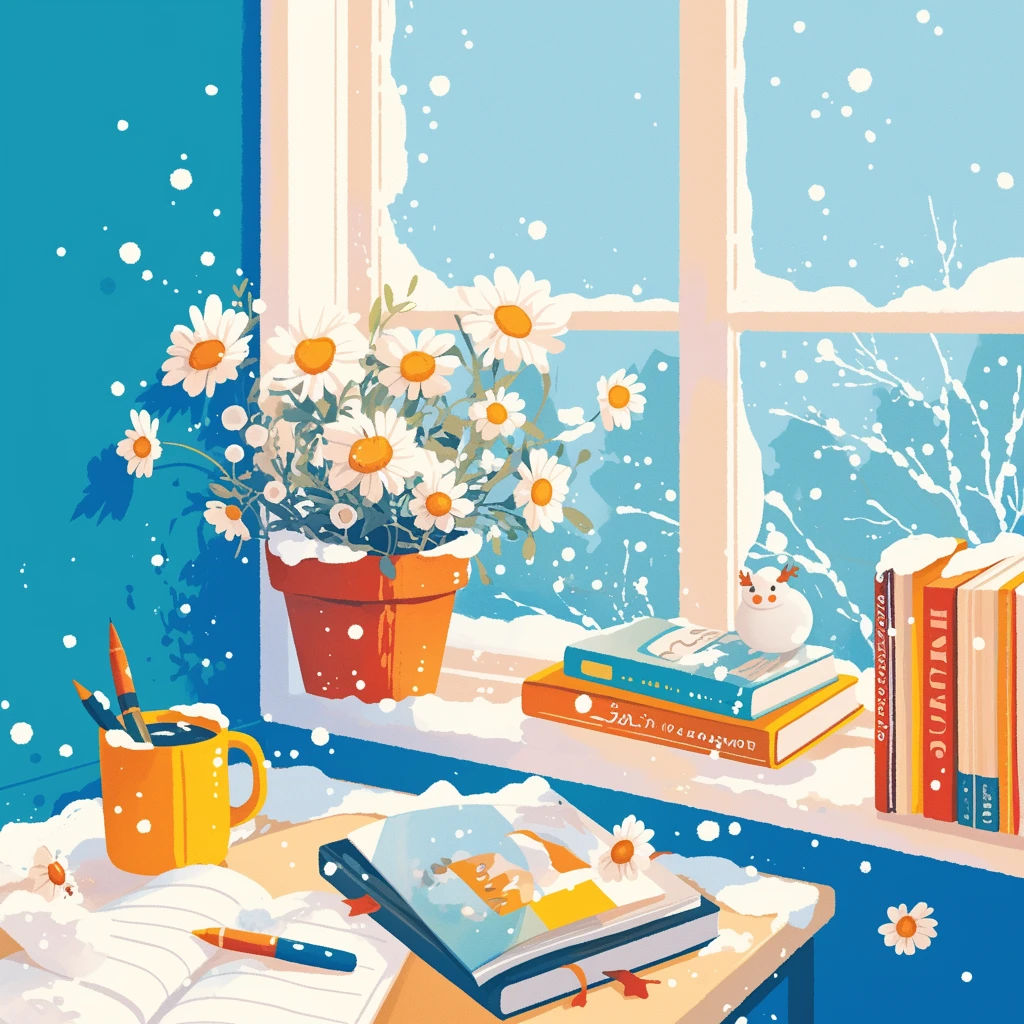 窗边书桌上的静物