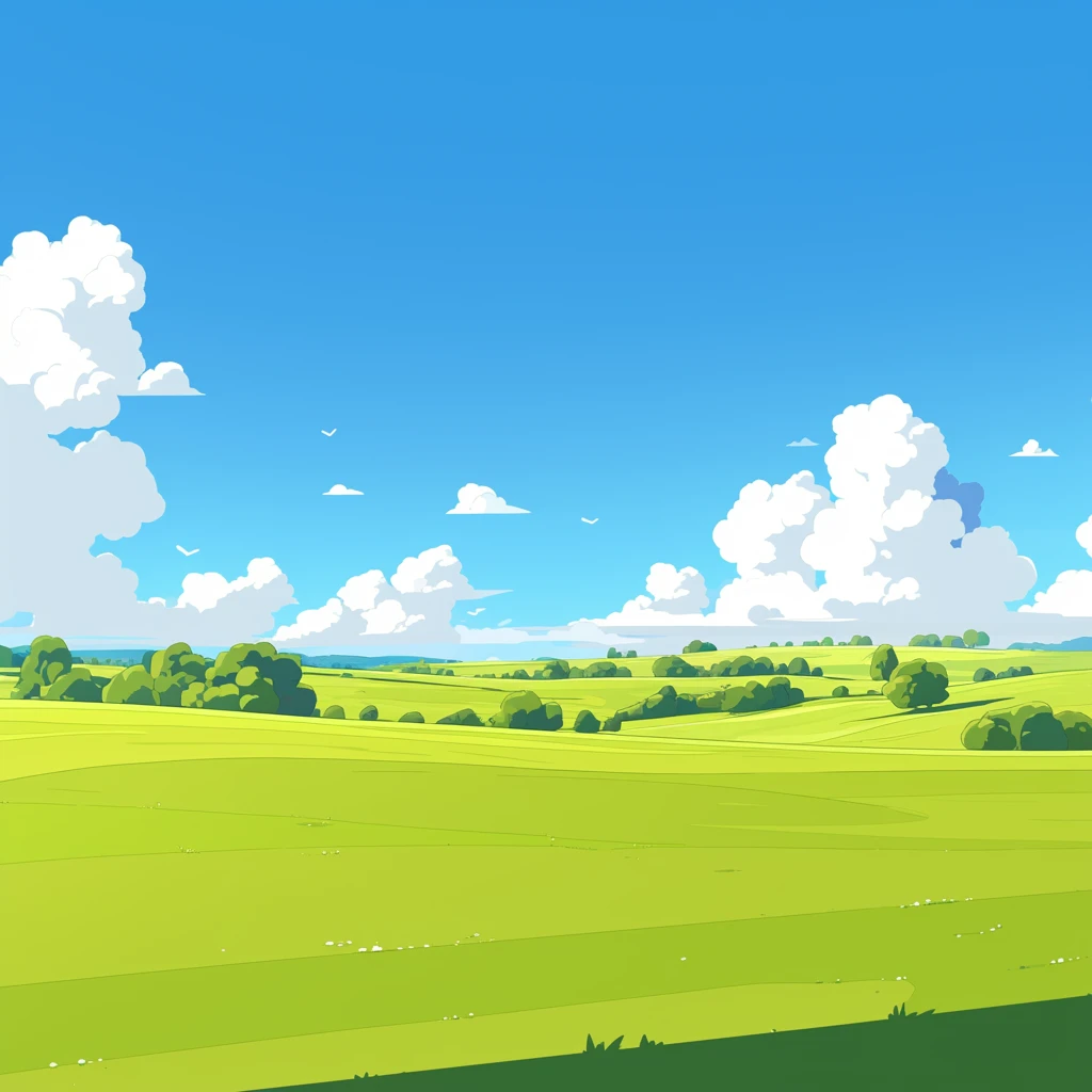 绿色卡通风景背景