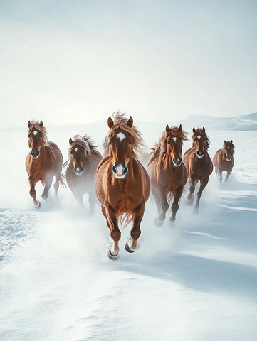 雪地奔马