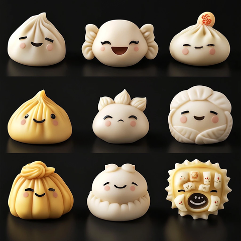 卡通可爱汤圆饺子