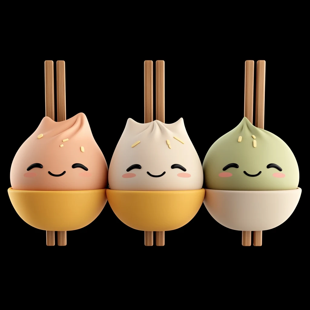 卡通可爱粽子饺子图标