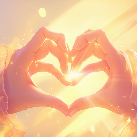 双手心形阳光