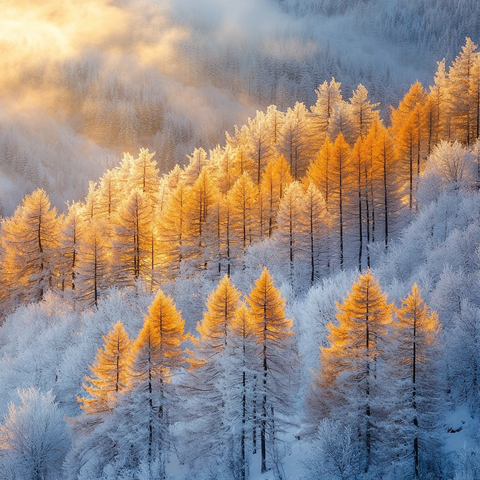雪树金光照耀
