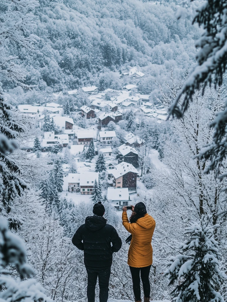 雪山顶上的合影