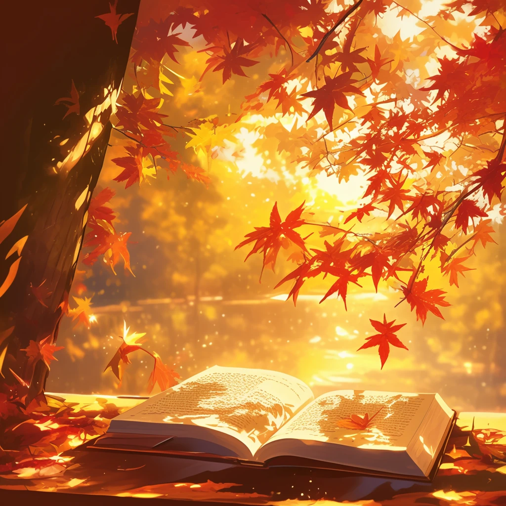 枫叶与书