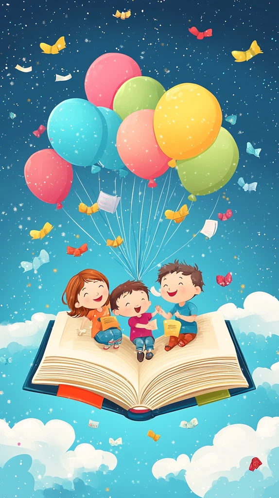 一家人气球飞翔