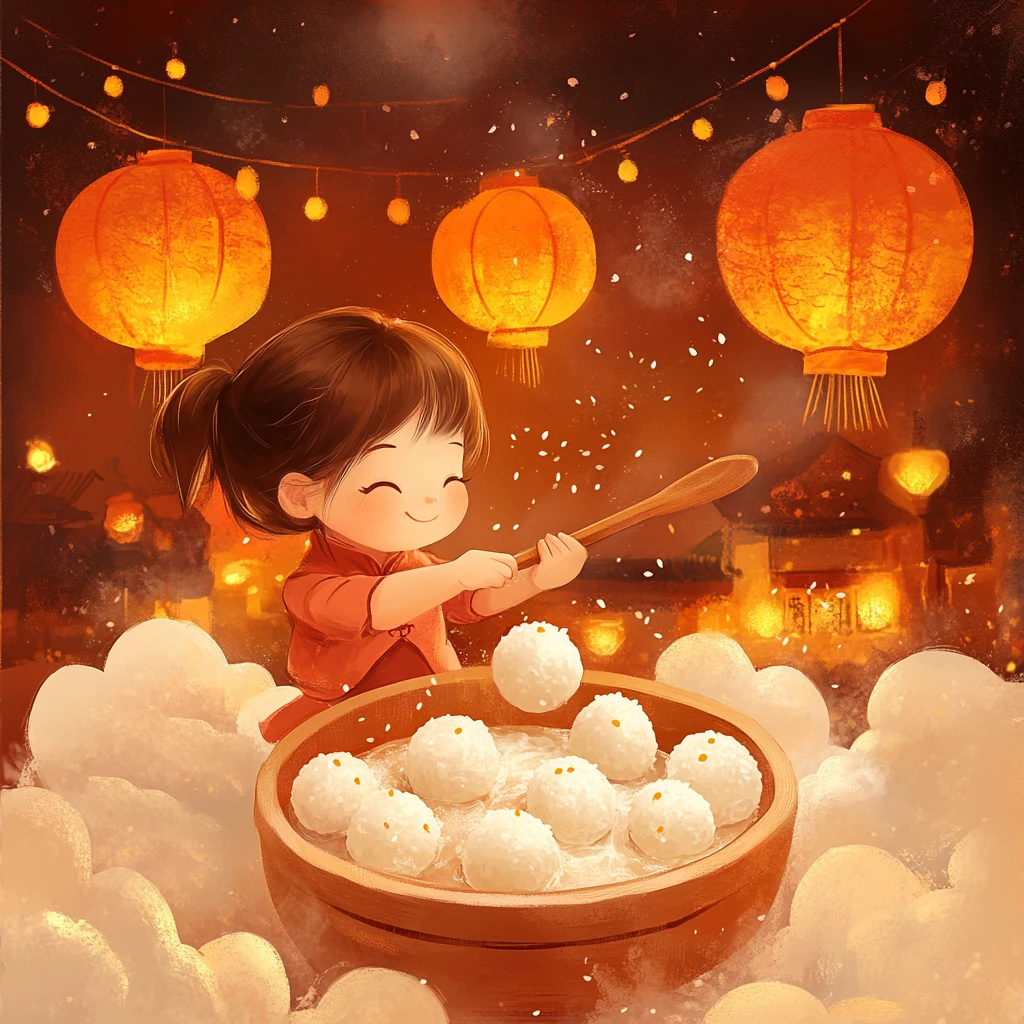 白汤圆与灯笼庆典