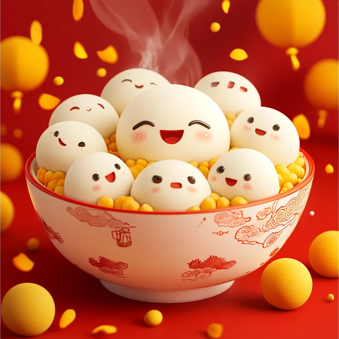 元宵卡通表情碗
