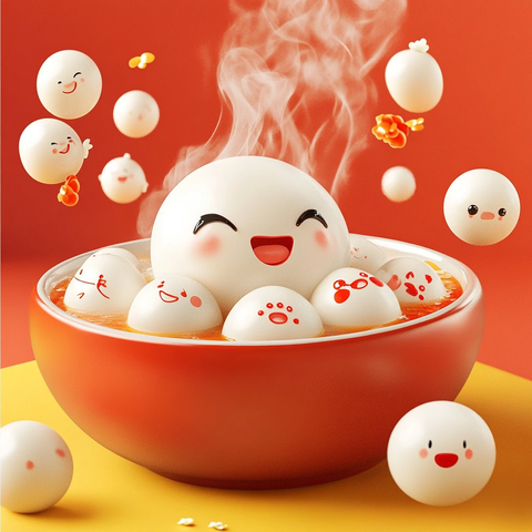 元宵卡通表情碗