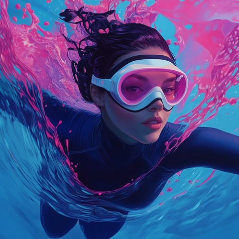 女子泳者漫画插图