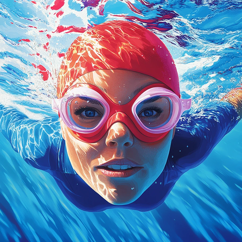 女子游泳漫画插图