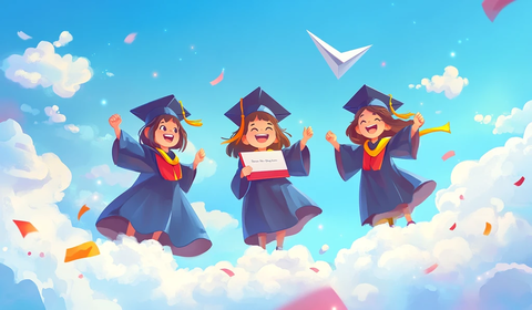 毕业典礼纸飞机云朵