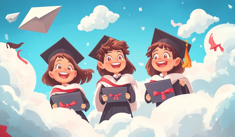 毕业典礼纸飞机云朵