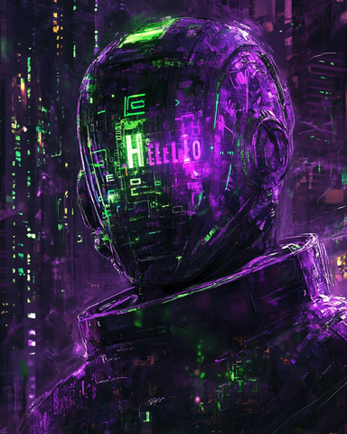 字母组成科幻人像