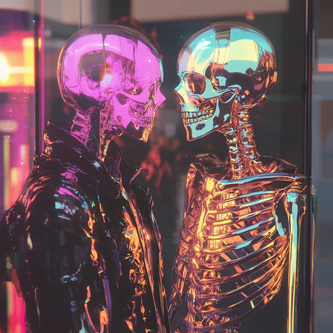 赛博朋克恶魔与骨架