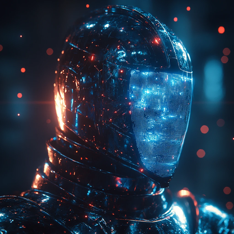 赛博骑士头盔全息图