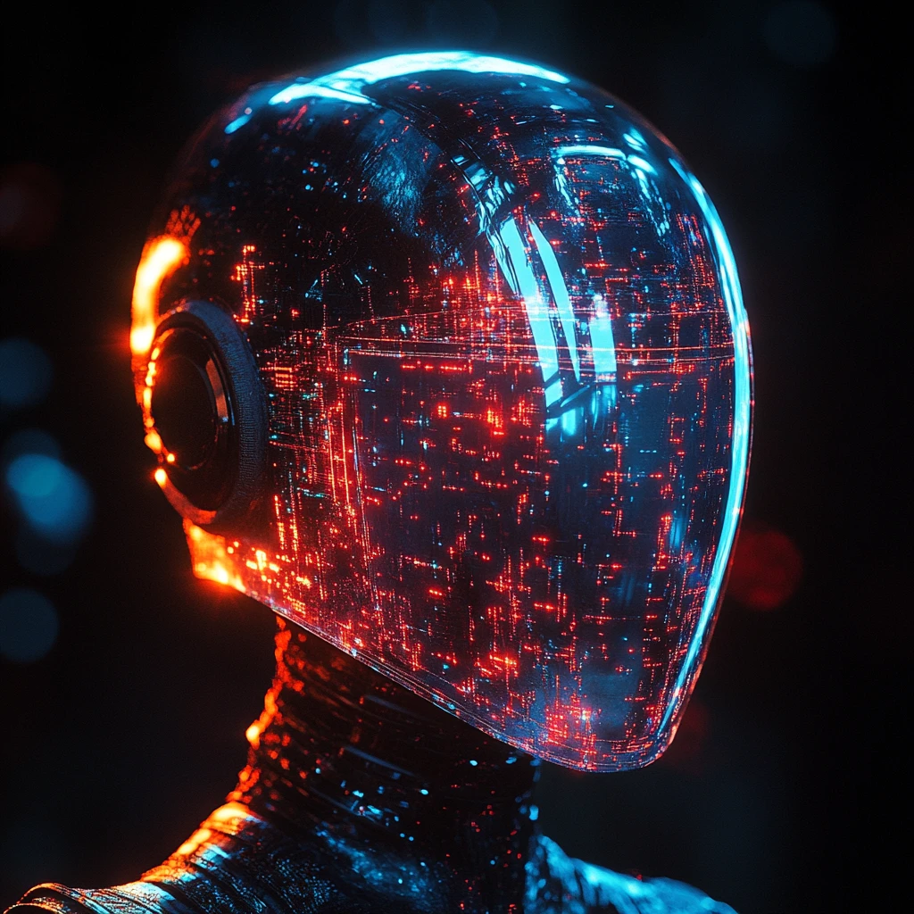 赛博骑士头盔全息图