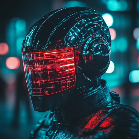赛博骑士头盔全息图