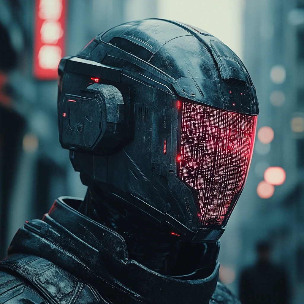 赛博骑士头盔全息图