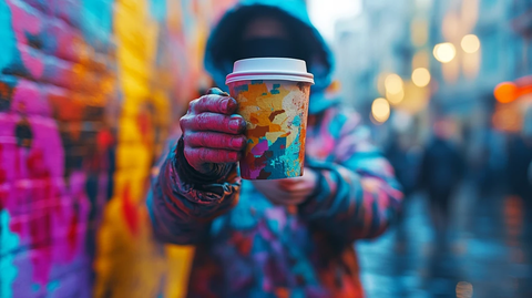 外卖咖啡杯涂鸦