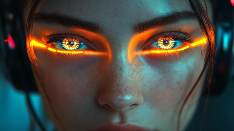 机器人眼射彩虹线