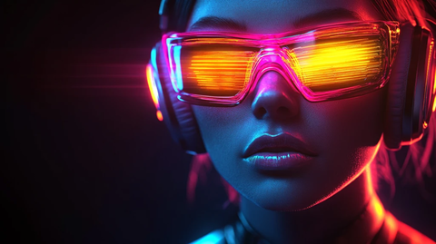 机器人眼射彩虹线