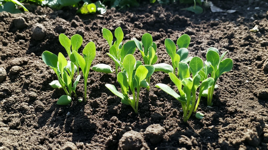 刚破土的鸡毛菜嫩芽