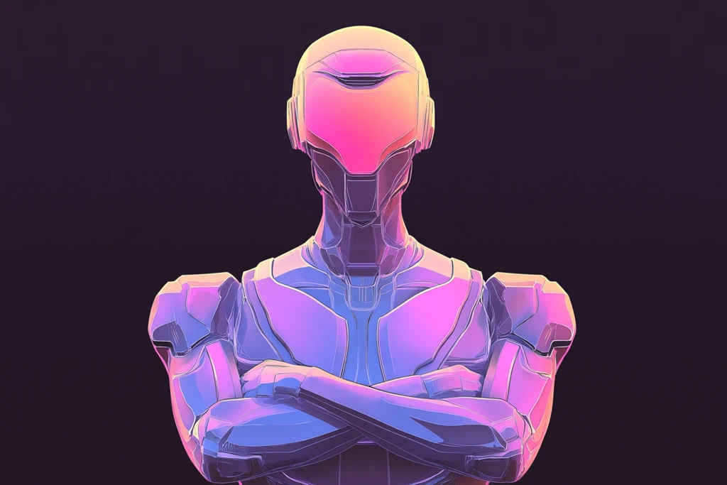 机器人紫桃渐变