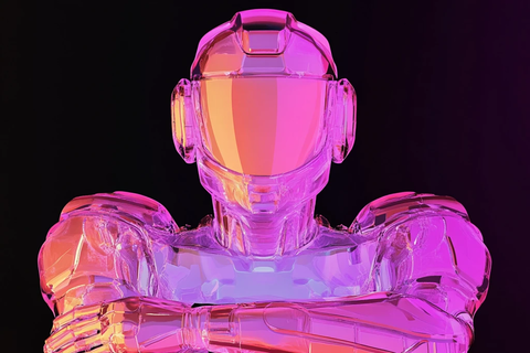 机器人紫桃渐变