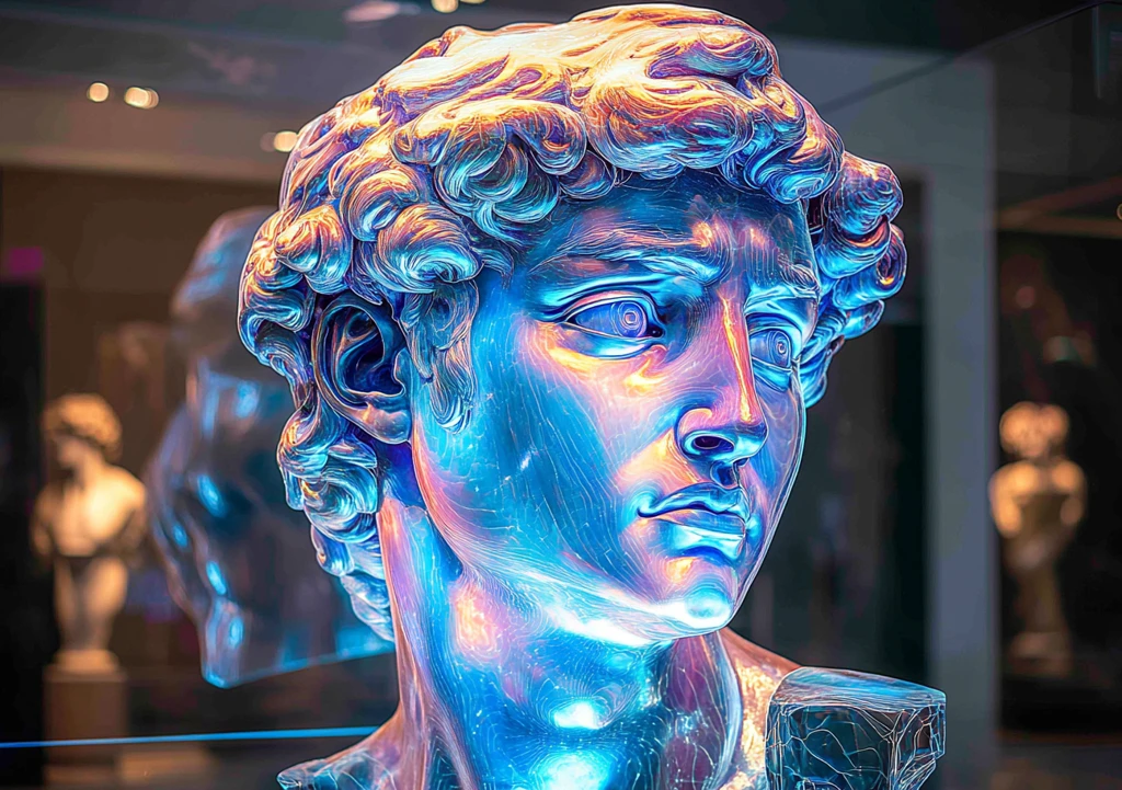 彩色数码雕塑人头