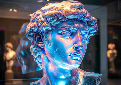 彩色数码雕塑人头