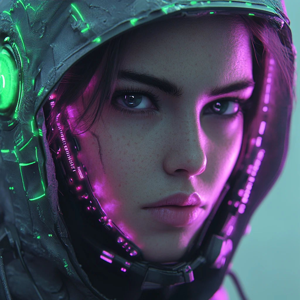 紫色绿色赛博角色