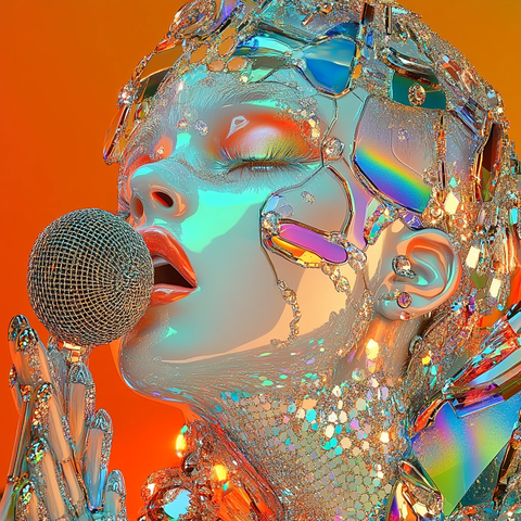 彩虹水晶麦克风