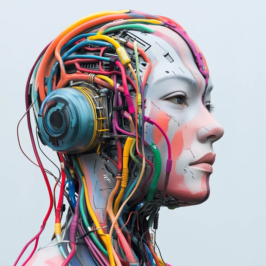 赛博格女性头部特写