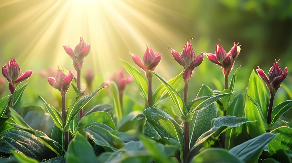 逆光郁金香花骨朵