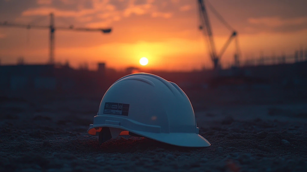 工地安全帽晨景
