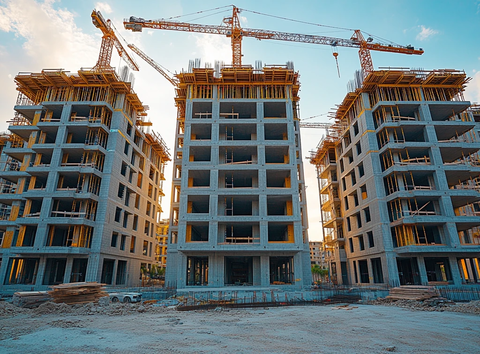 建设中的住宅楼群