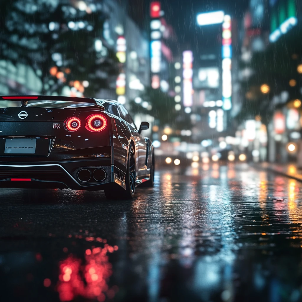 日产天际线夜景