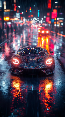 夜幕下的超级跑车