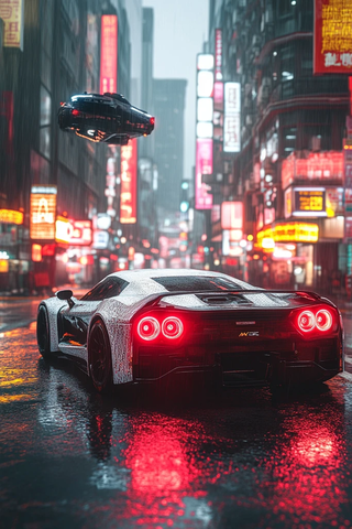 未来跑车城市夜景