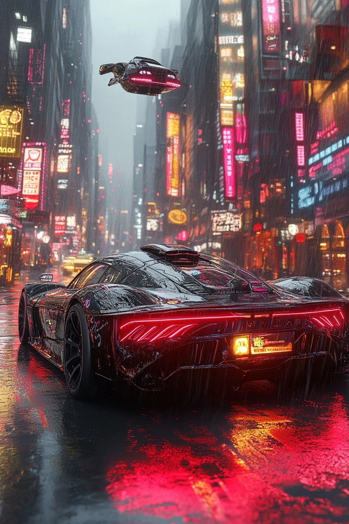 未来跑车城市夜景