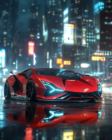 兰博基尼红色前视图