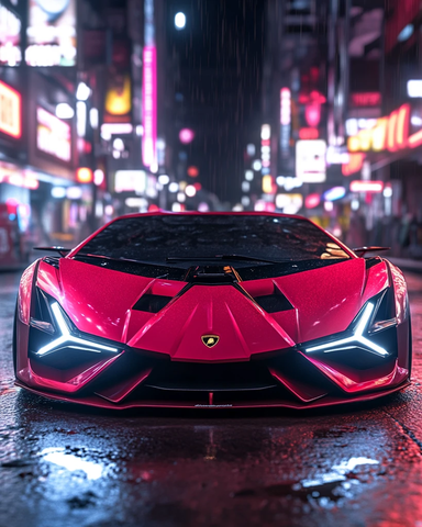 兰博基尼红色前视图