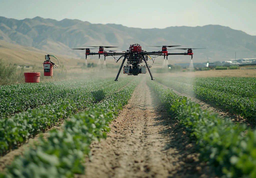 无人机喷洒农作物